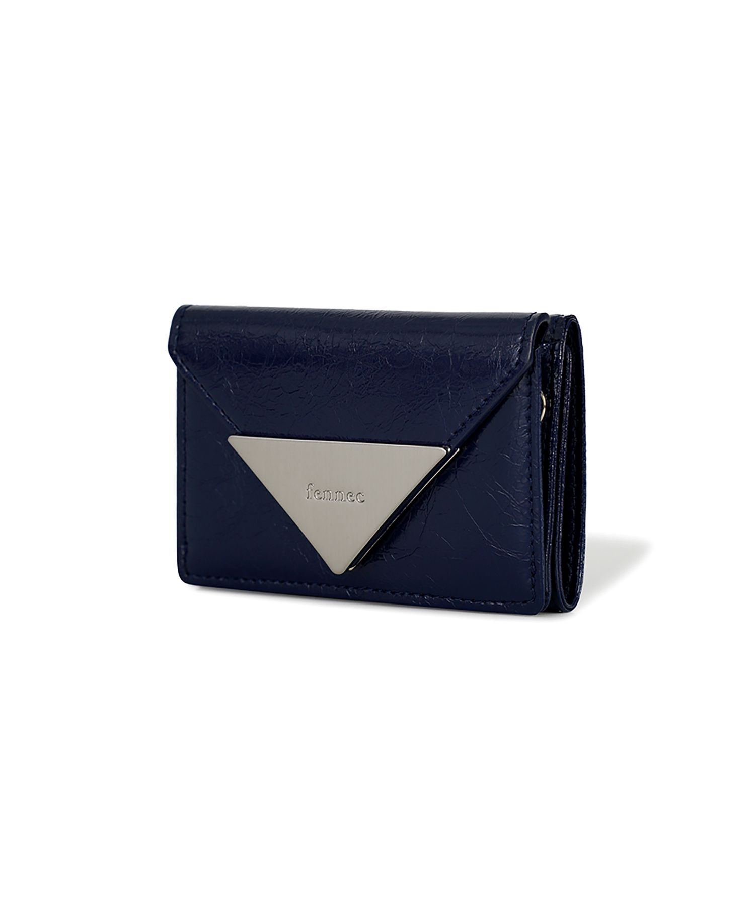 [FENNEC]★CRINKLE TRIANGLE TRIPLE WALLET MUSINSA | fennec CRINKLE TRIANGLE TRIPLE WALLET - NAVY BLUE