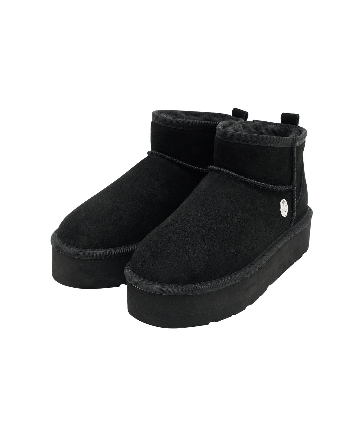 마리떼 프랑소와 저버(MARITHÉ + FRANҪOIS GIRBAUD) W CIRCLE LOGO PLATFORM SUEDE SHORT BOOTS black