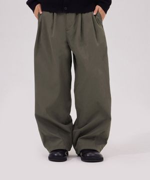 투턱 와이드 벌룬 팬츠_카키