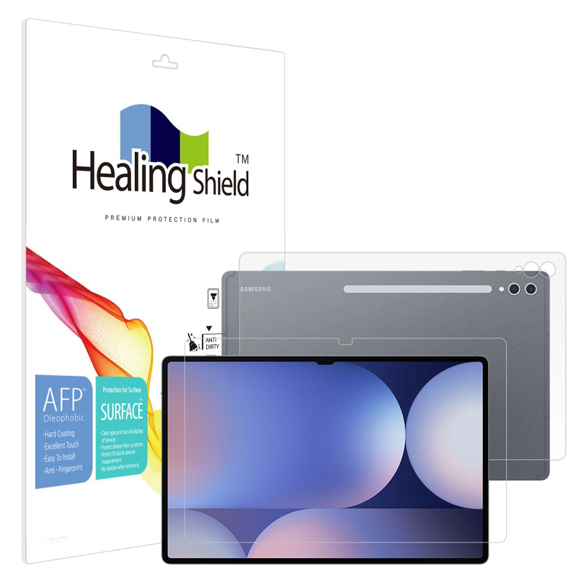 힐링쉴드(HEALINGSHIELD) 갤럭시탭S10 울트라 올레포빅 액정보호필름1매 후면1매