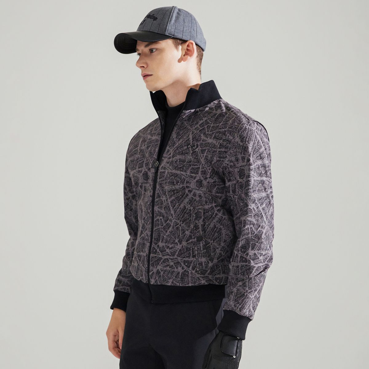 슈페리어(SUPERIOR) 남성 프린트 점퍼 다크그레이 (IM0EJP30138)
