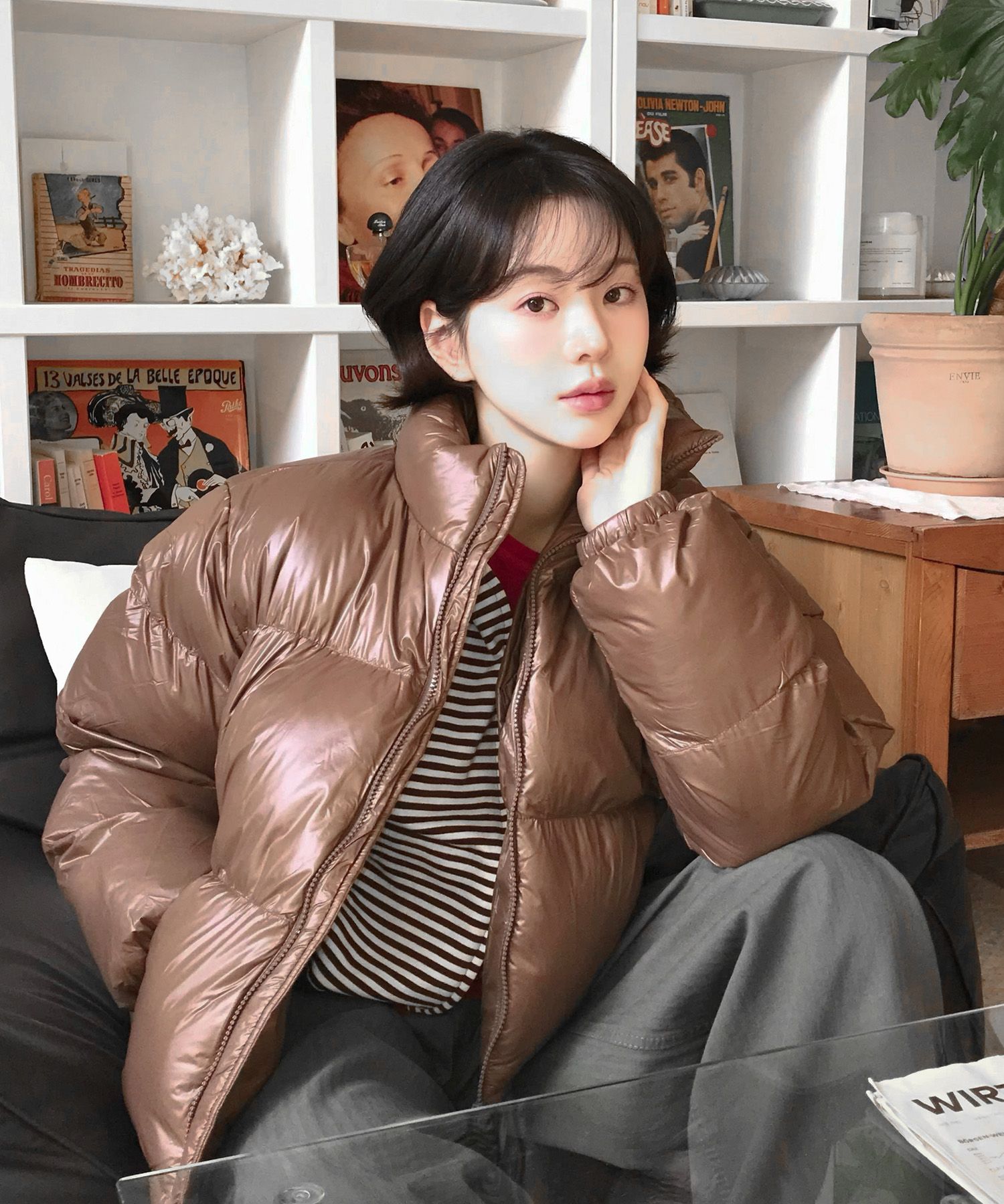 MUSINSA | AMES-WORLDWIDE AMES CROP PUFFER PADDING BROWN