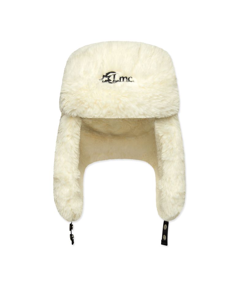 FUR EARFLAP TROOPER HAT ivory