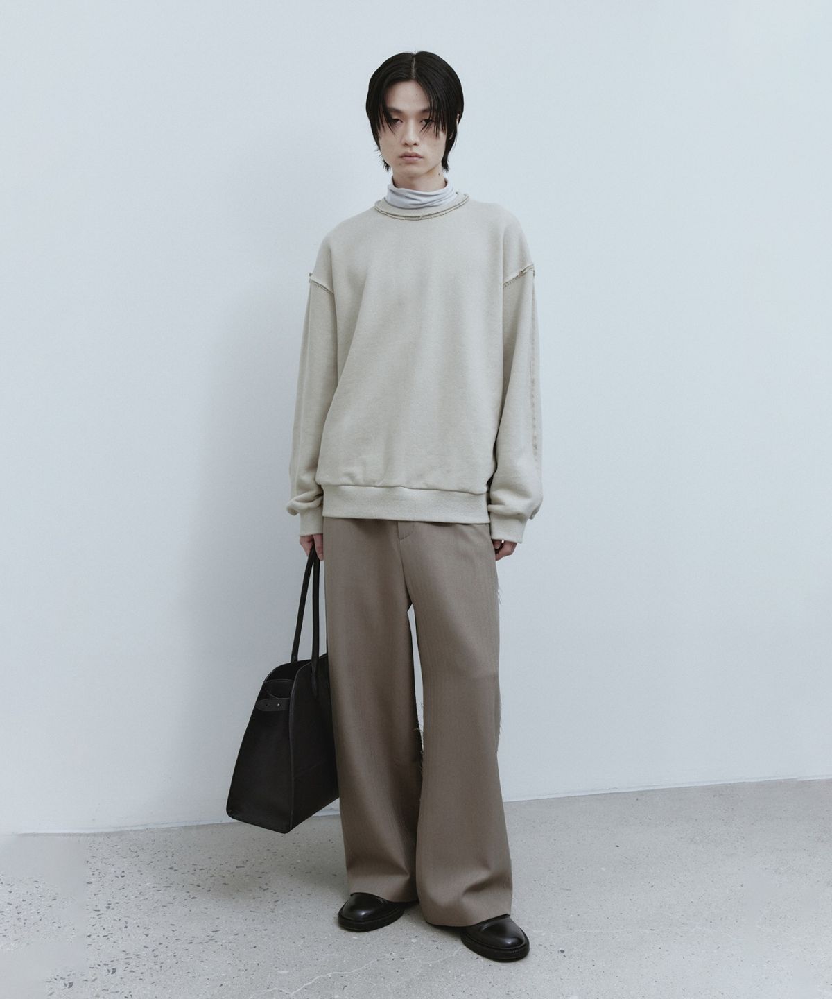 유스(YOUTH) Cut-off Sweatshirt - Beige