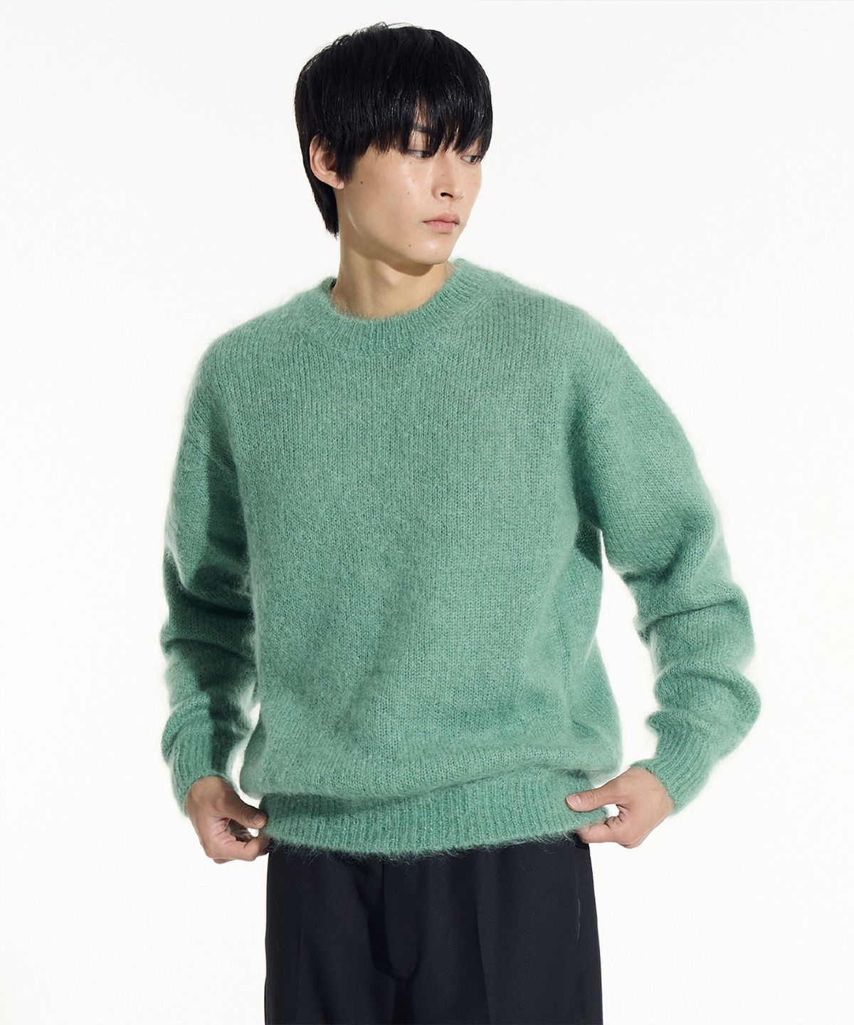 시에클(SIECLE) 모헤어 라운드 니트 (민트)
