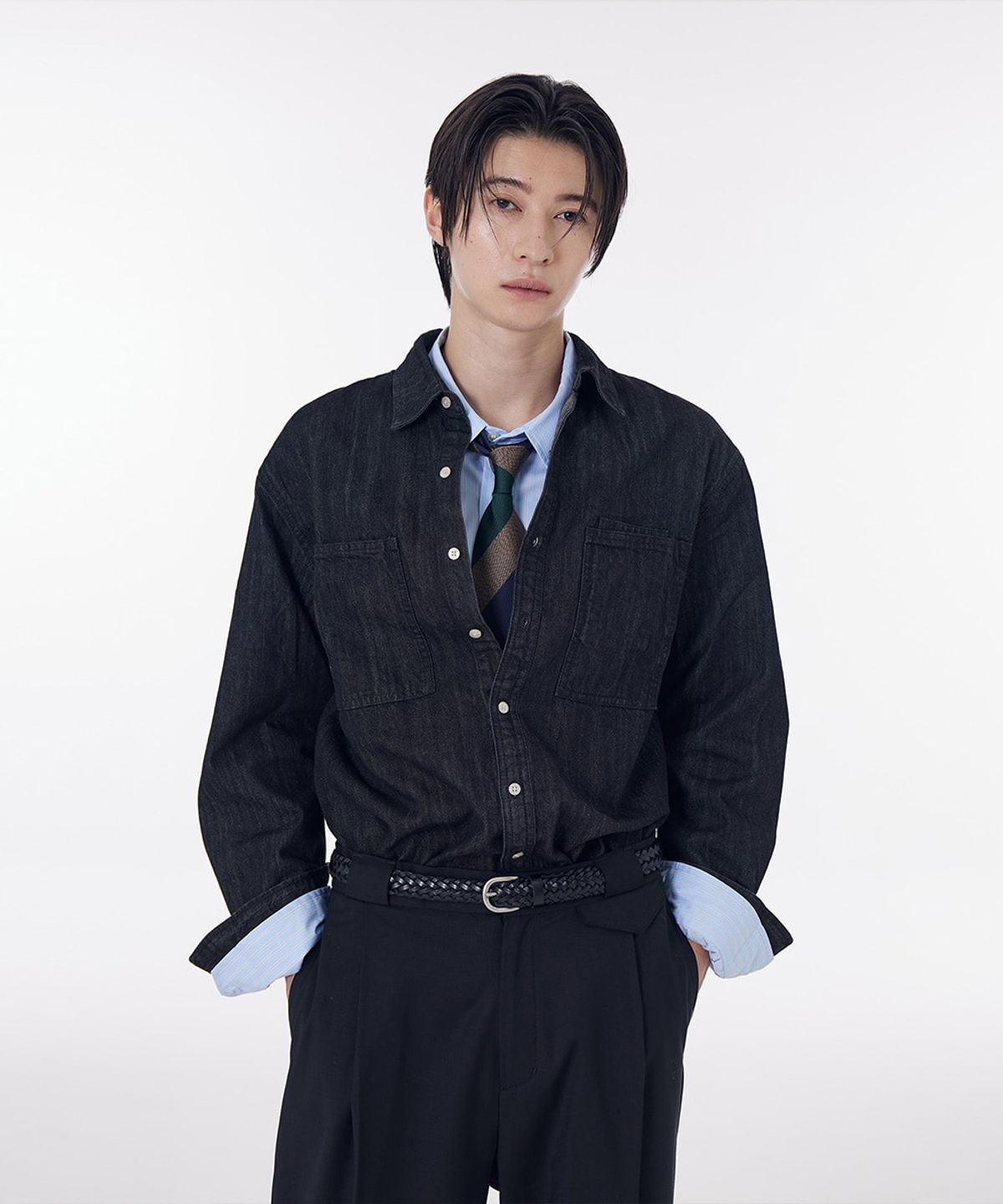 시에클(SIECLE) 릴렉스드 데님 셔츠 (인디고)