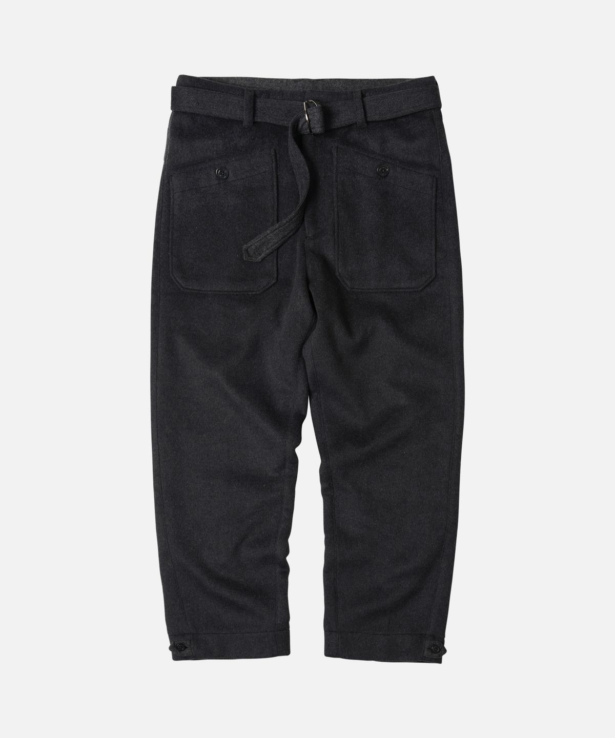 프리즘웍스(FRIZMWORKS) WOOL BELTED DECK PANTS _ CHARCOAL