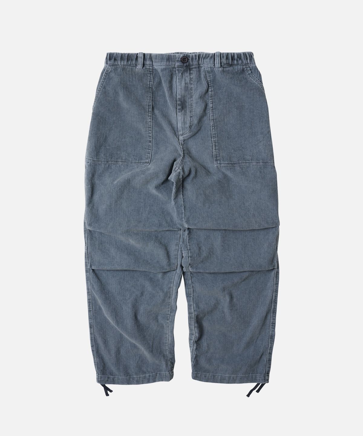 프리즘웍스(FRIZMWORKS) CORDUROY BANDING WIDE FATIGUE PANTS _ NAVY