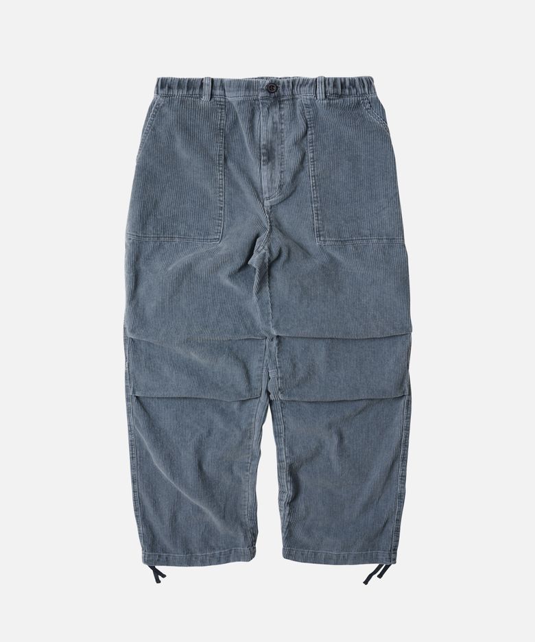 CORDUROY BANDING WIDE FATIGUE PANTS _ NAVY