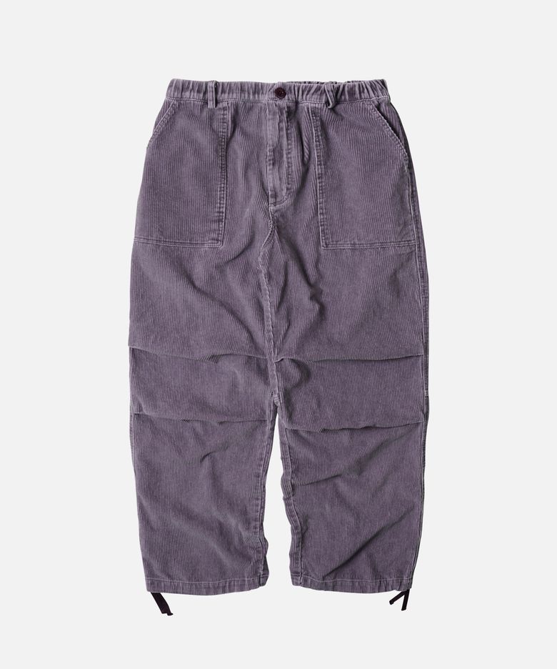 CORDUROY BANDING WIDE FATIGUE PANTS _ RED BEAN