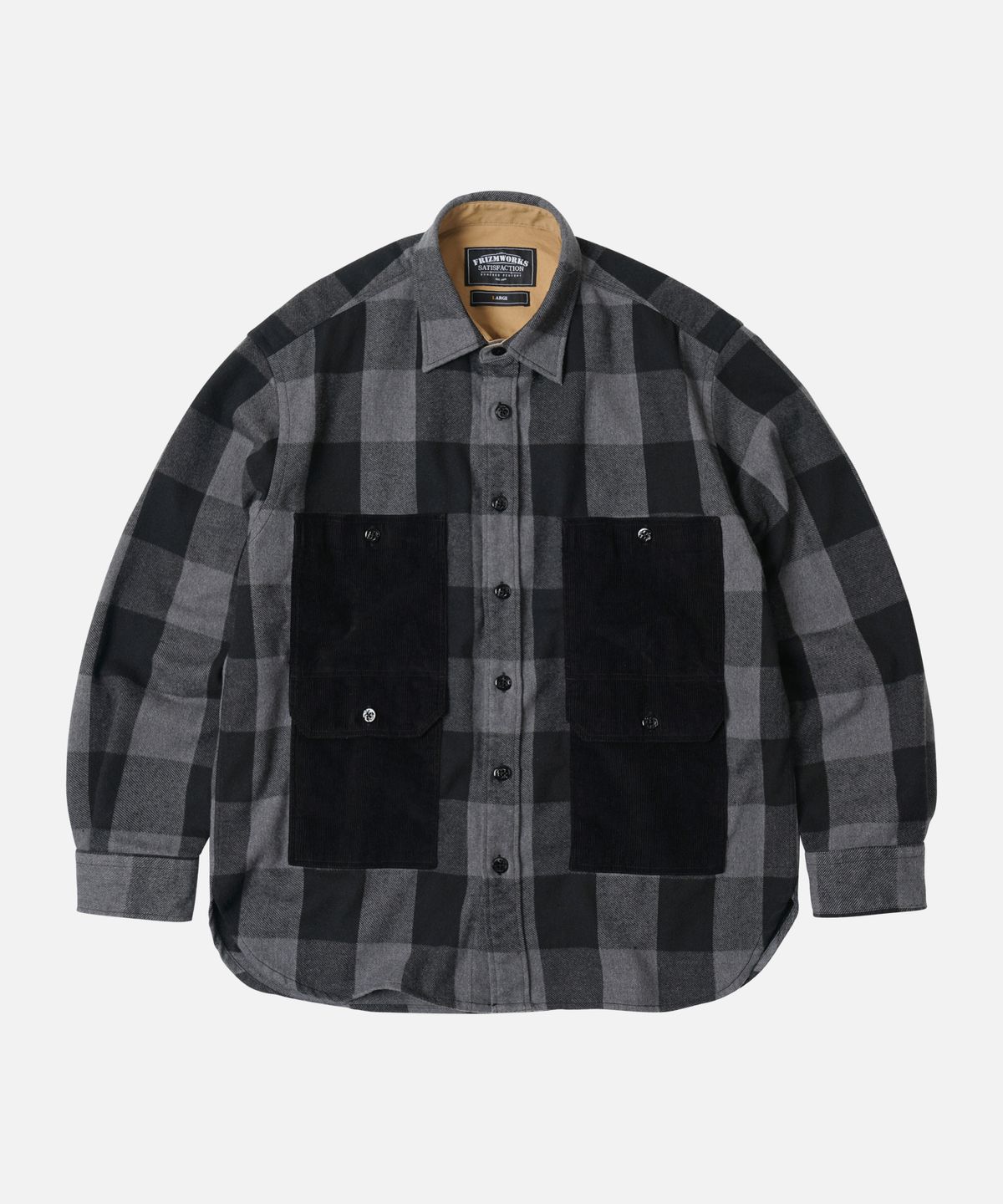 프리즘웍스(FRIZMWORKS) BUFFALO HUNTING SHIRT JACKET _ BLACK