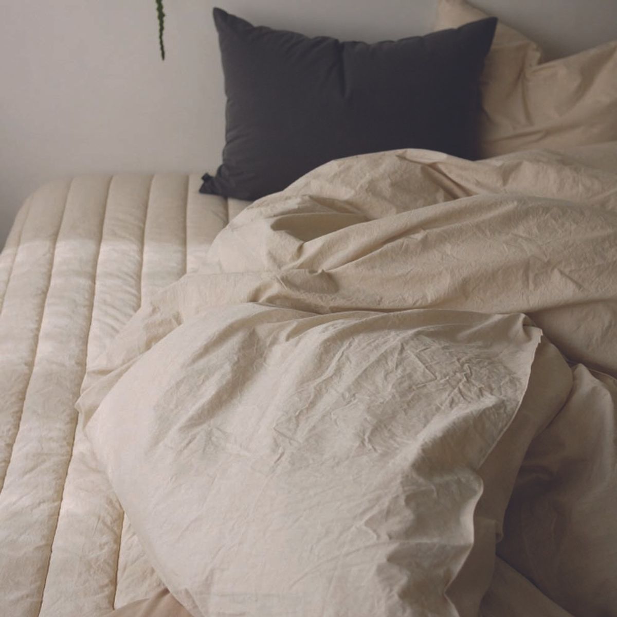 봄봄패브릭스(BOMBOM FABRICS) Soft, washed cotton Quilt mattress cover / light beige