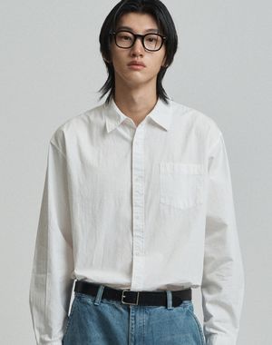 오버핏 코튼 옥스포드 셔츠 [화이트]