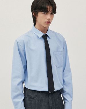 오버핏 코튼 옥스포드 셔츠 [스카이블루]