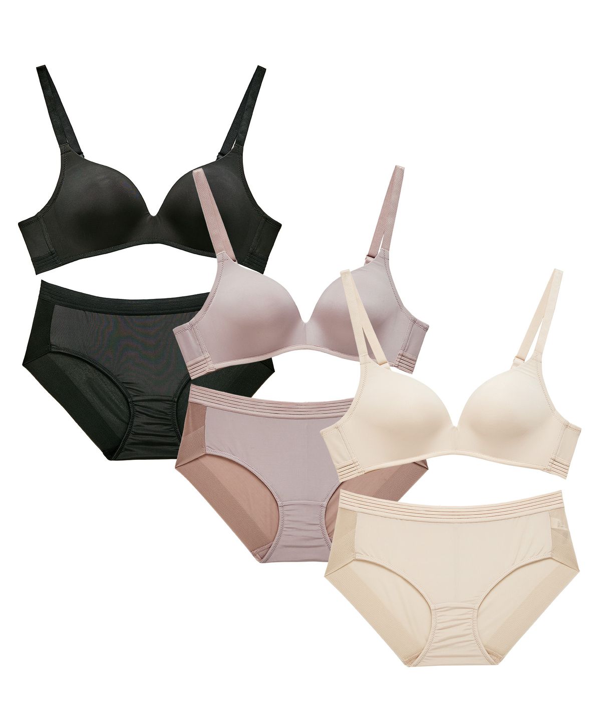 플레이텍스(PLAYTEX) [3PACK] 노와이어 시크릿밴드 브라팬티