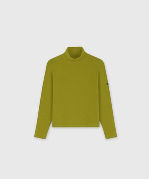 WOOL TENCEL JERSEY ROLL NECK TOP AVOCADO