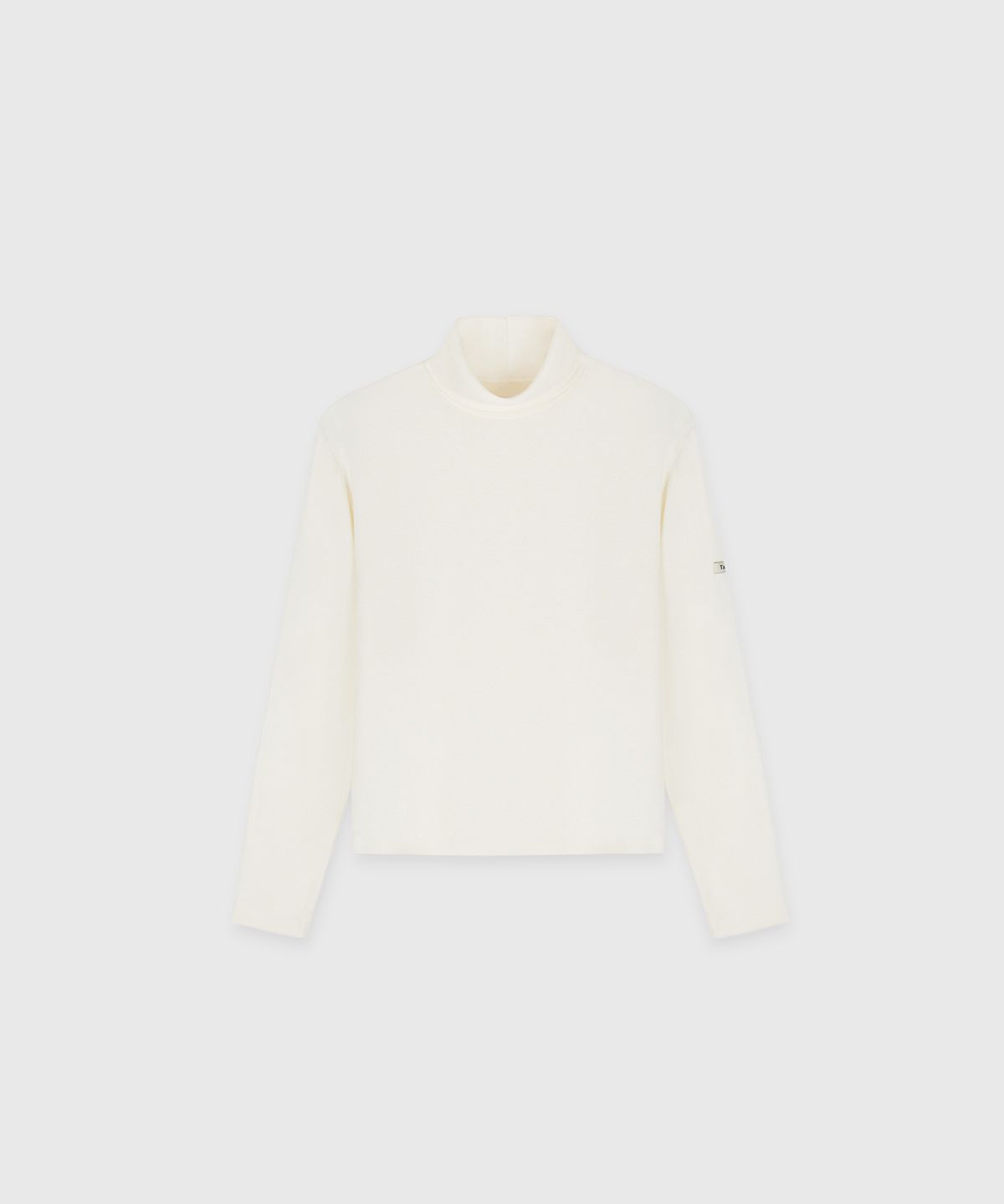 타일레(TAILLE) WOOL TENCEL JERSEY ROLL NECK TOP CREAM WHITE