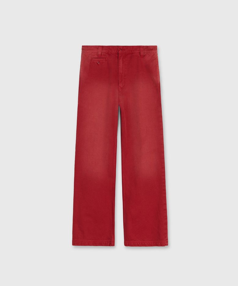 PORT DYE CANVAS TROUSERS OLD RED