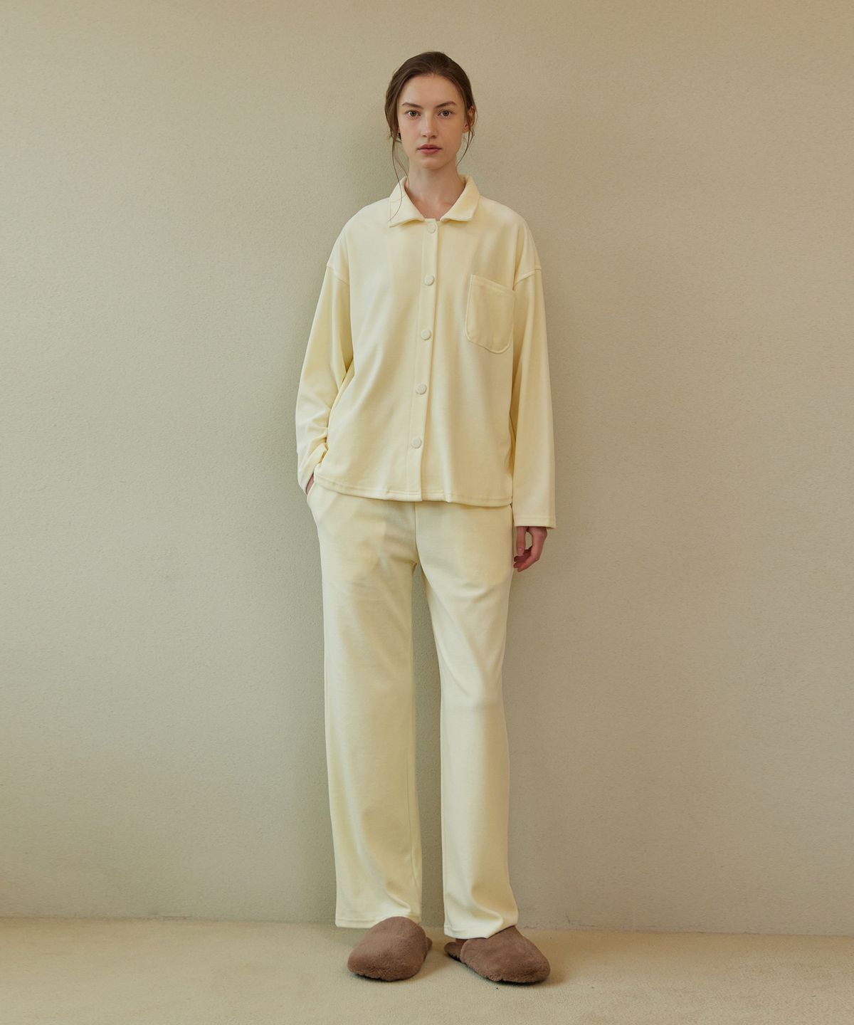 아템포(ATEMPO) VELOUR PAJAMA SET_cream (women)