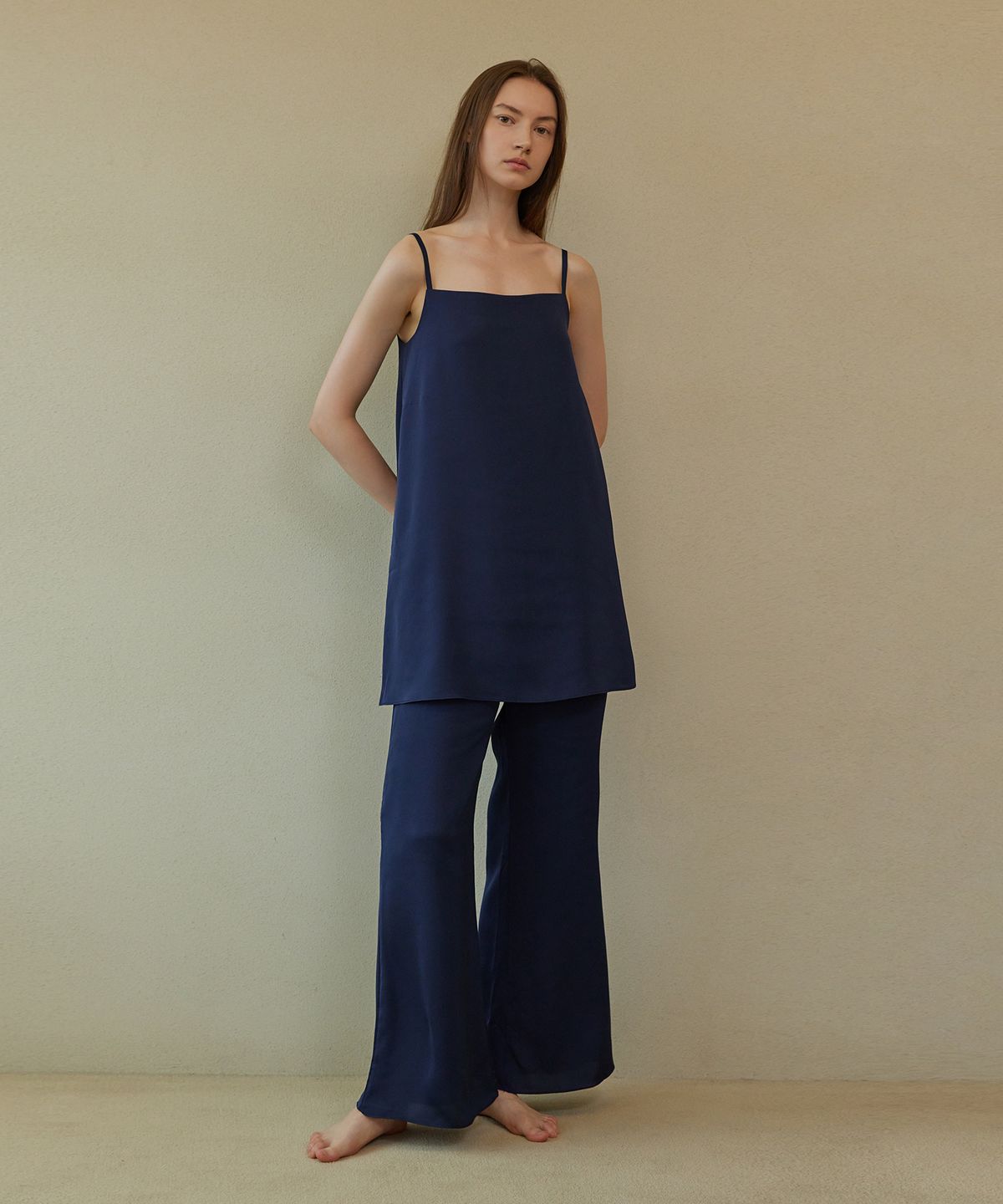 아템포(ATEMPO) LONG SLIP PAJAMA SET_royal navy