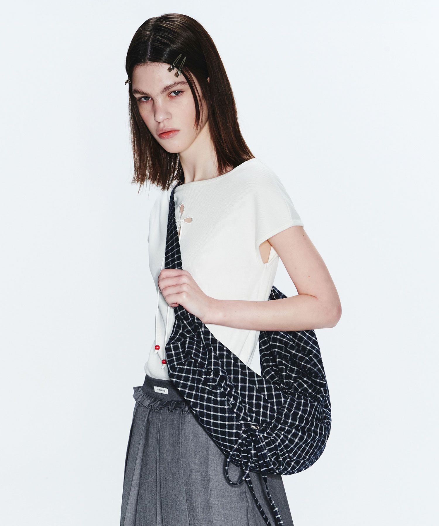 ★Fennec★ LASSIE BAG CHECK NAVY FNFSB03NCF LASSIE BAG - CHECK NAVY - Fennec
