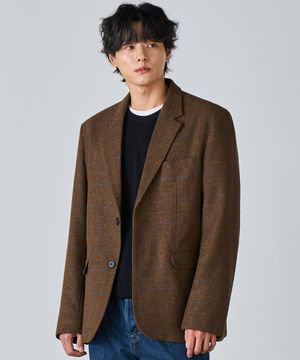 울 체크 오버핏 블레이저 (RETRO CHECK)