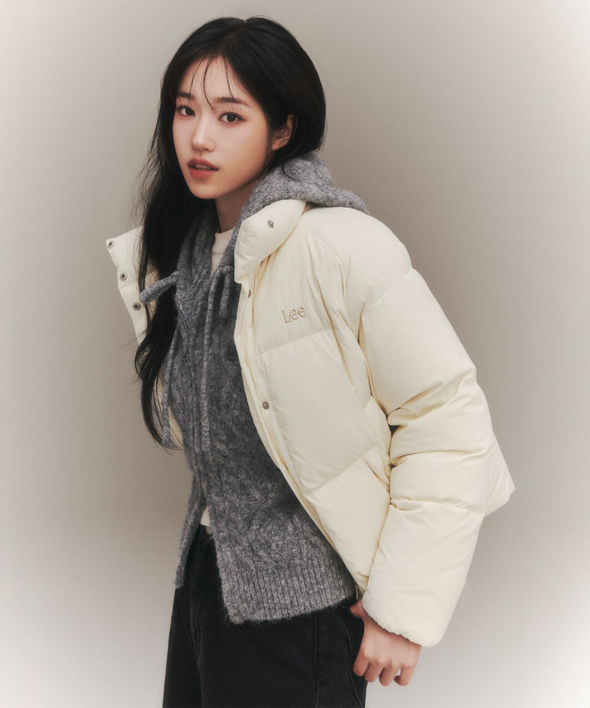 리(LEE) 우먼 래글런 숏 다운 아이보리