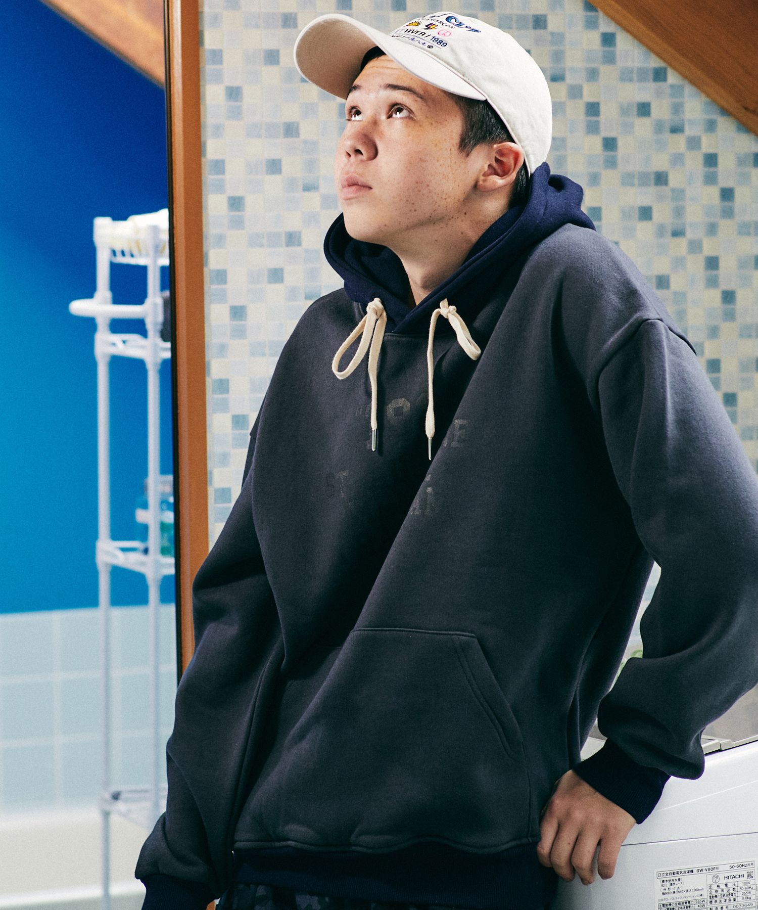 │CONICHIWA bonjour│ Saint Hood Navy CB23ASHNV MUSINSA | CONICHIWA BONJOUR US Tone Hood (Navy/Gray)