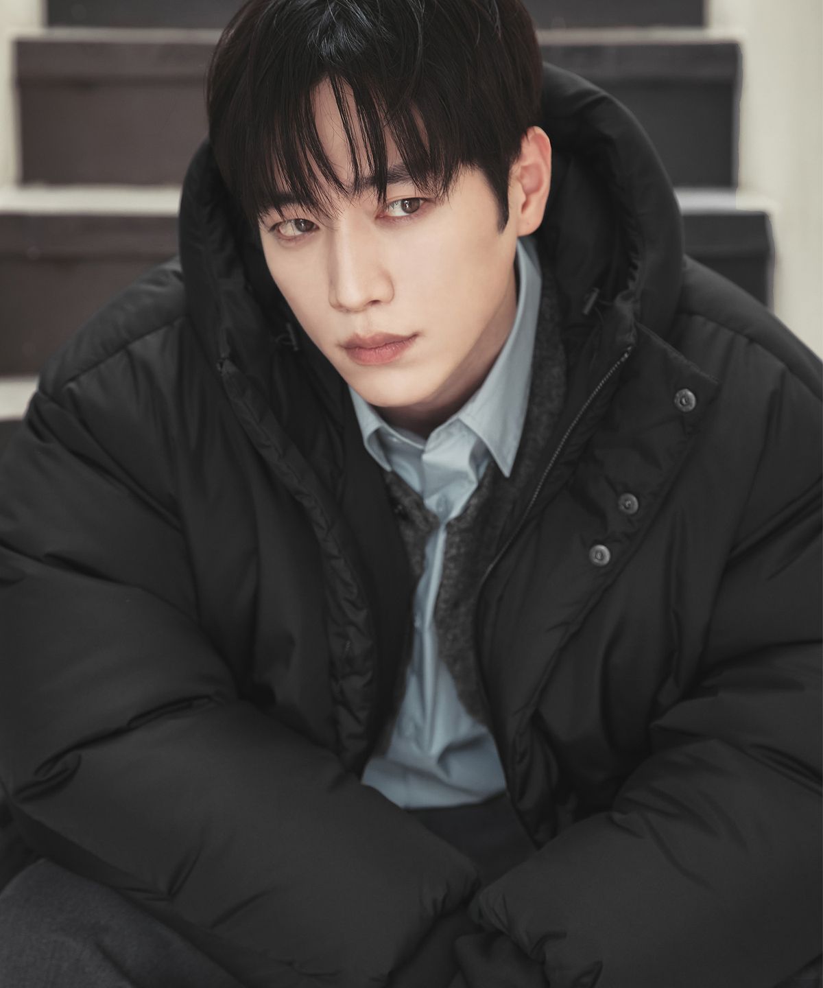 드로우핏(DRAW FIT) 미니멀 후론 후드 다운 자켓 [BLACK]