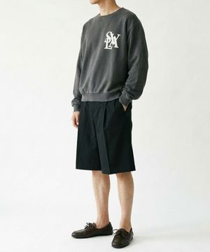 시그너처 로고 빈티지 가먼트 스웨트셔츠 차콜