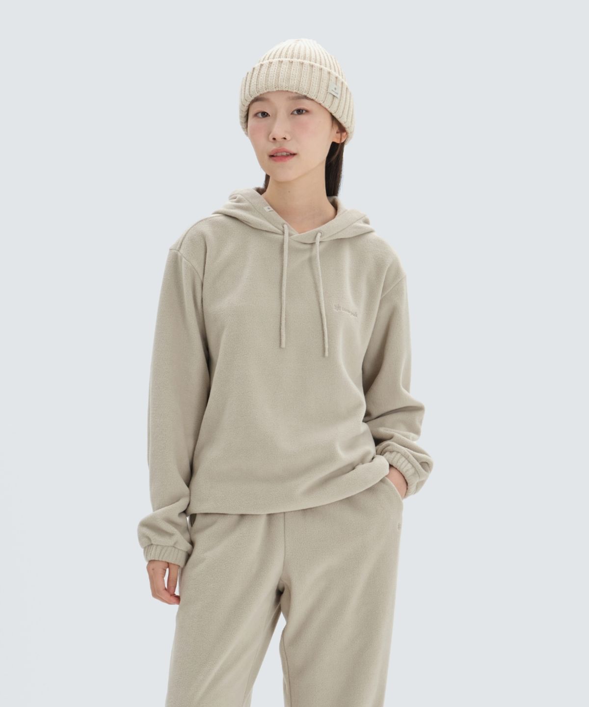 스노우피크 어패럴(SNOWPEAK APPAREL) 플리스 여성 후드 티셔츠 (S24WWFHD79) Beige