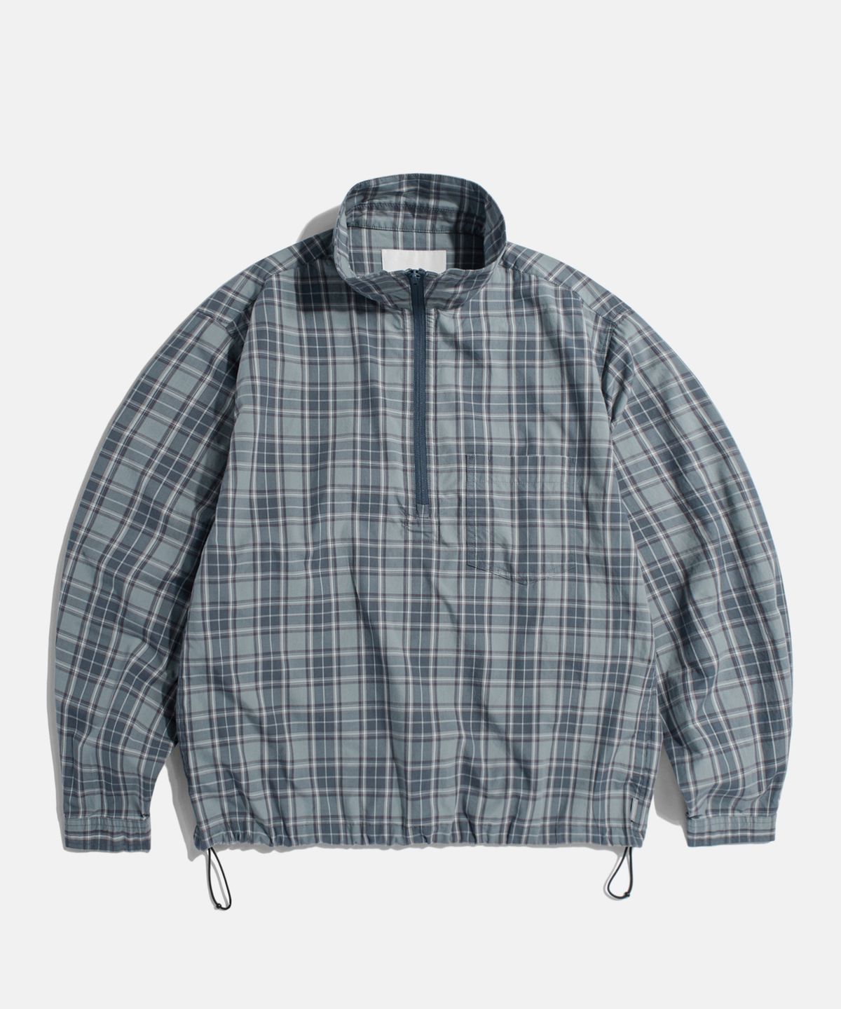 에스피오나지(ESPIONAGE) Half Zip Anorak Shirt Blue Check