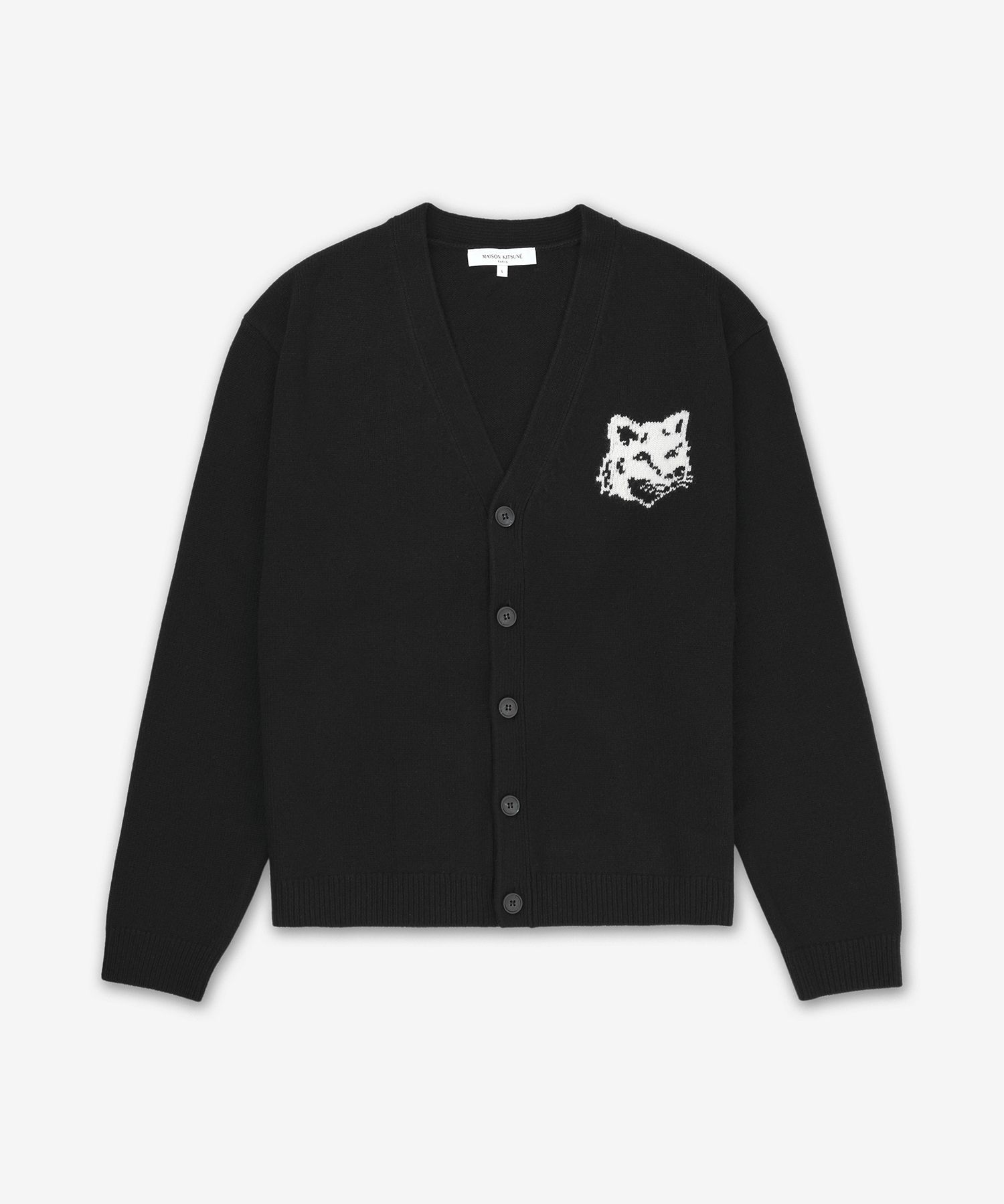 MUSINSA | MAISON KITSUNE Fox Head Intarsia Comfort Cardigan