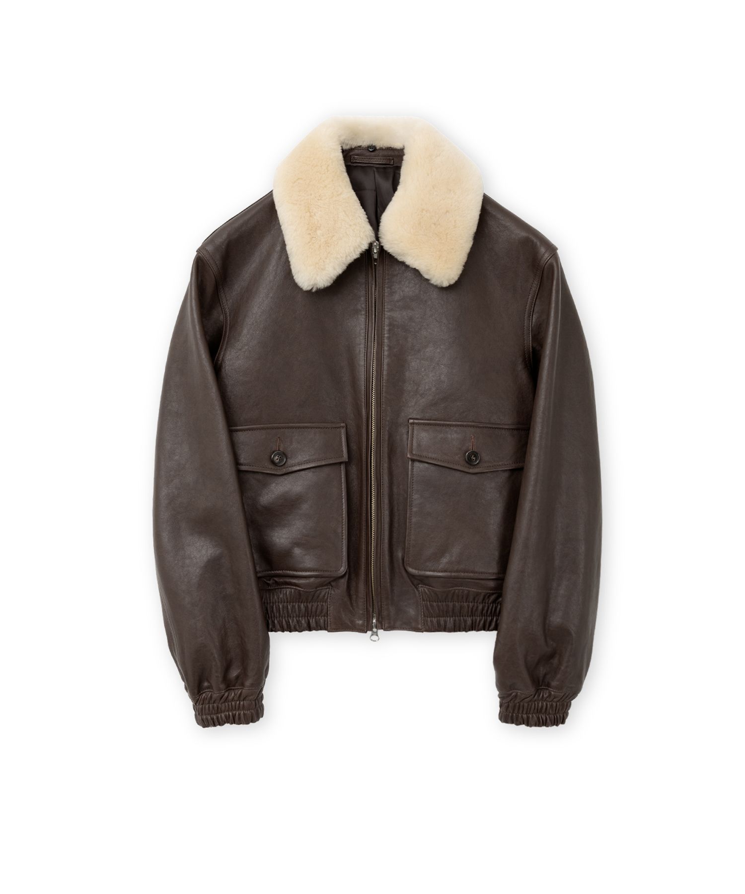 MUSINSA | BROWNYARD W A-2 Leather Jacket, Brown