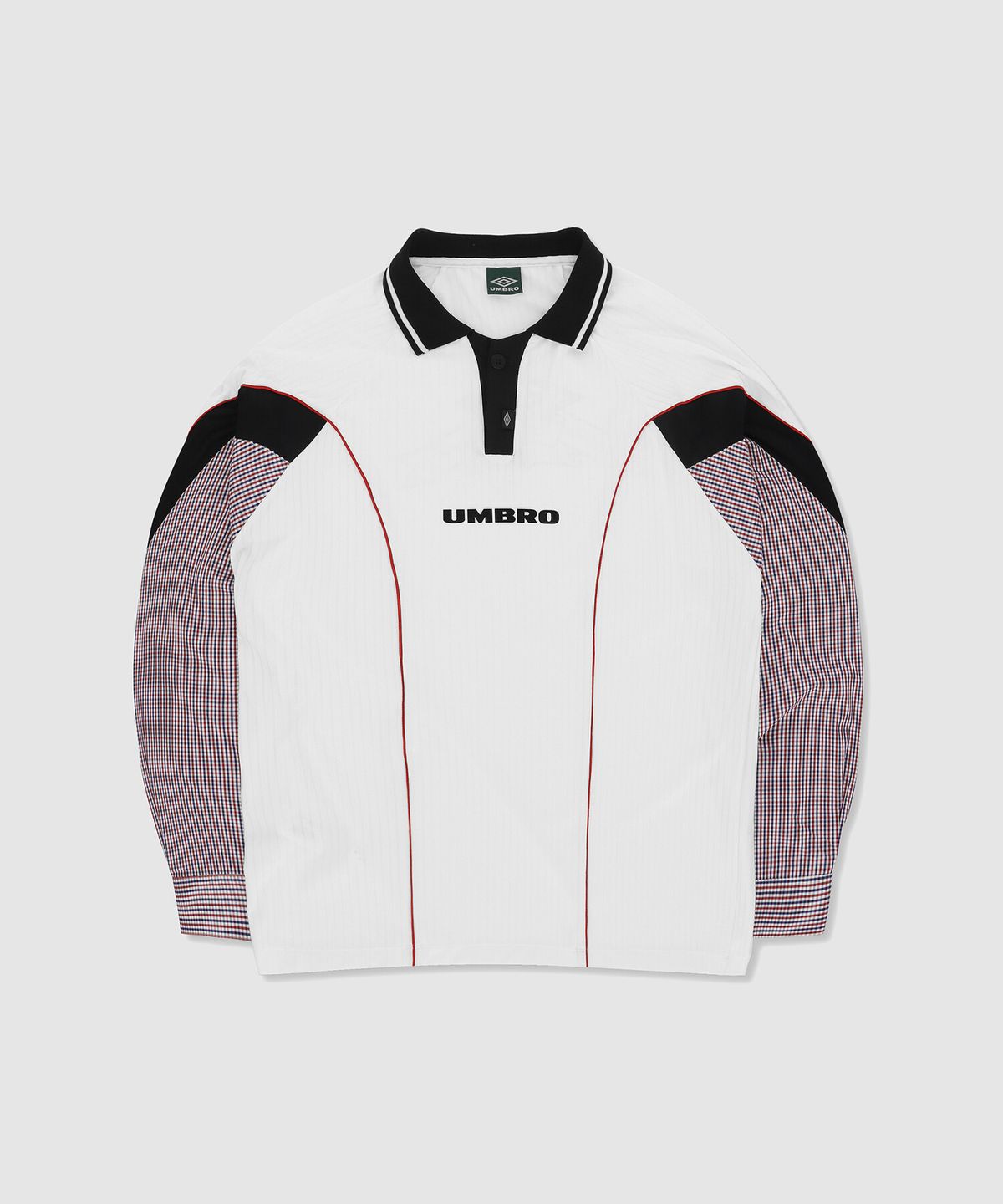 엄브로(UMBRO) [UMB X Slam Jam] 깅엄 컷업 폴로티 화이트(UP411CRJO1)
