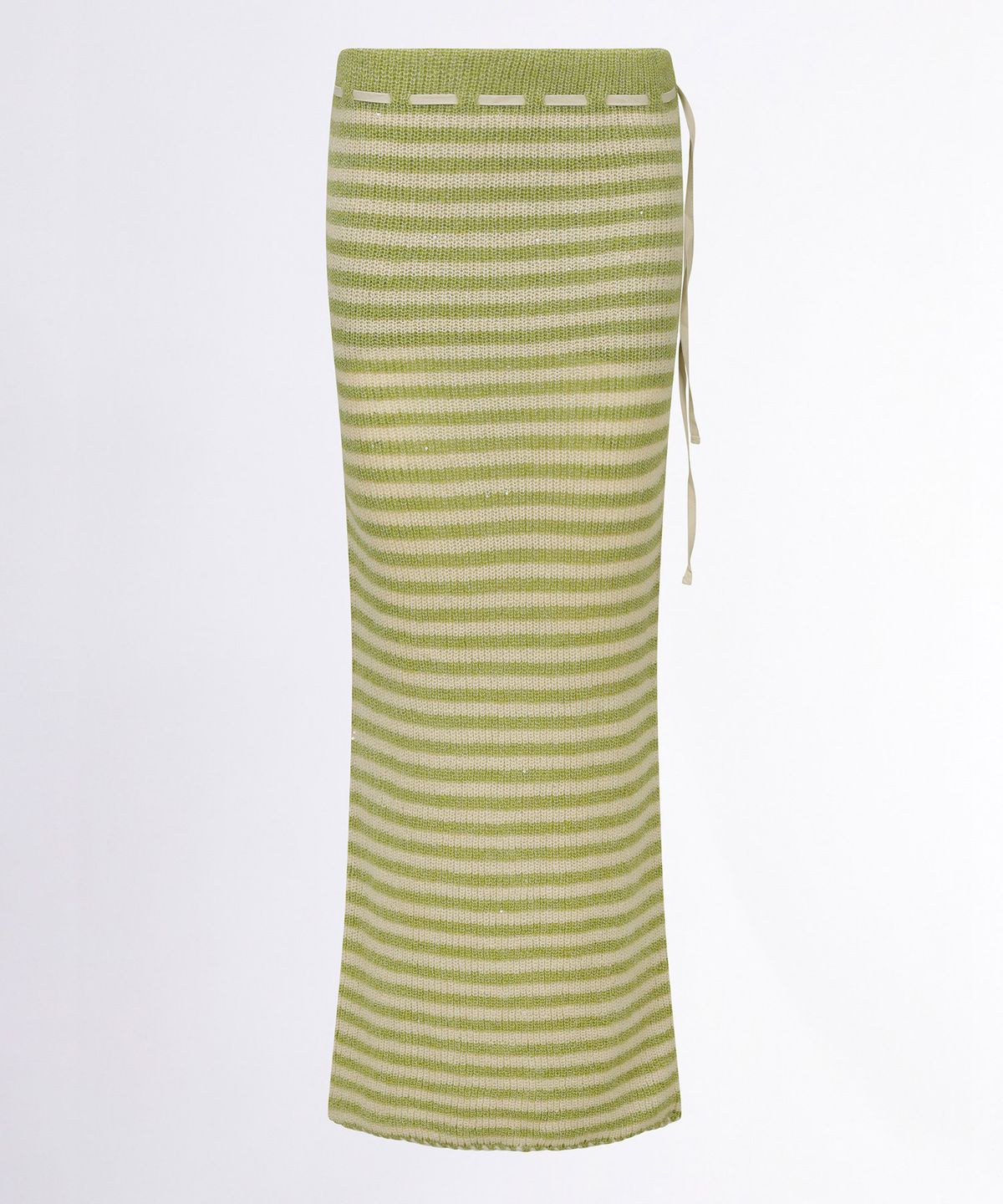 스컬프터(SCULPTOR) Sequin Maxi Wool Skirt Lime