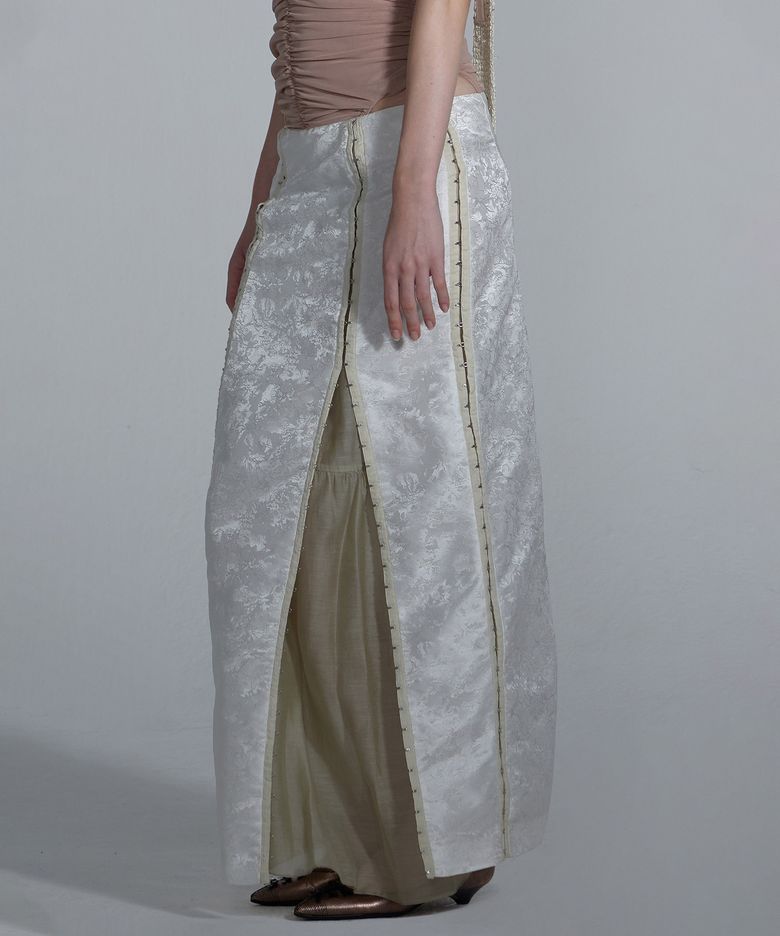 Jacquard Layered Skirt White