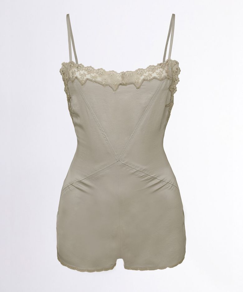 Lingerie Body Romper Gray
