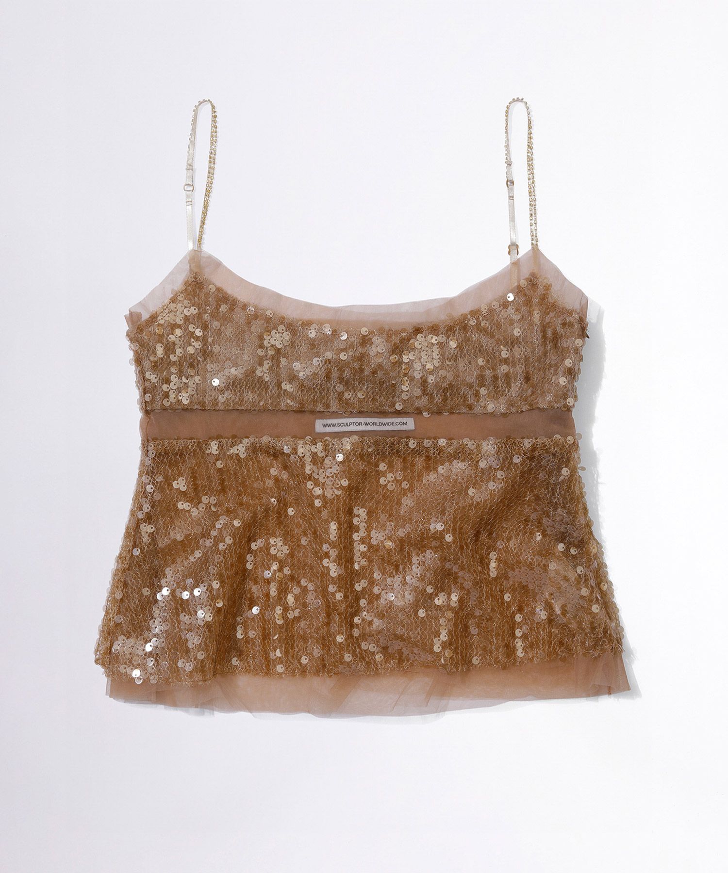 Sequin Layered Camisole Brown