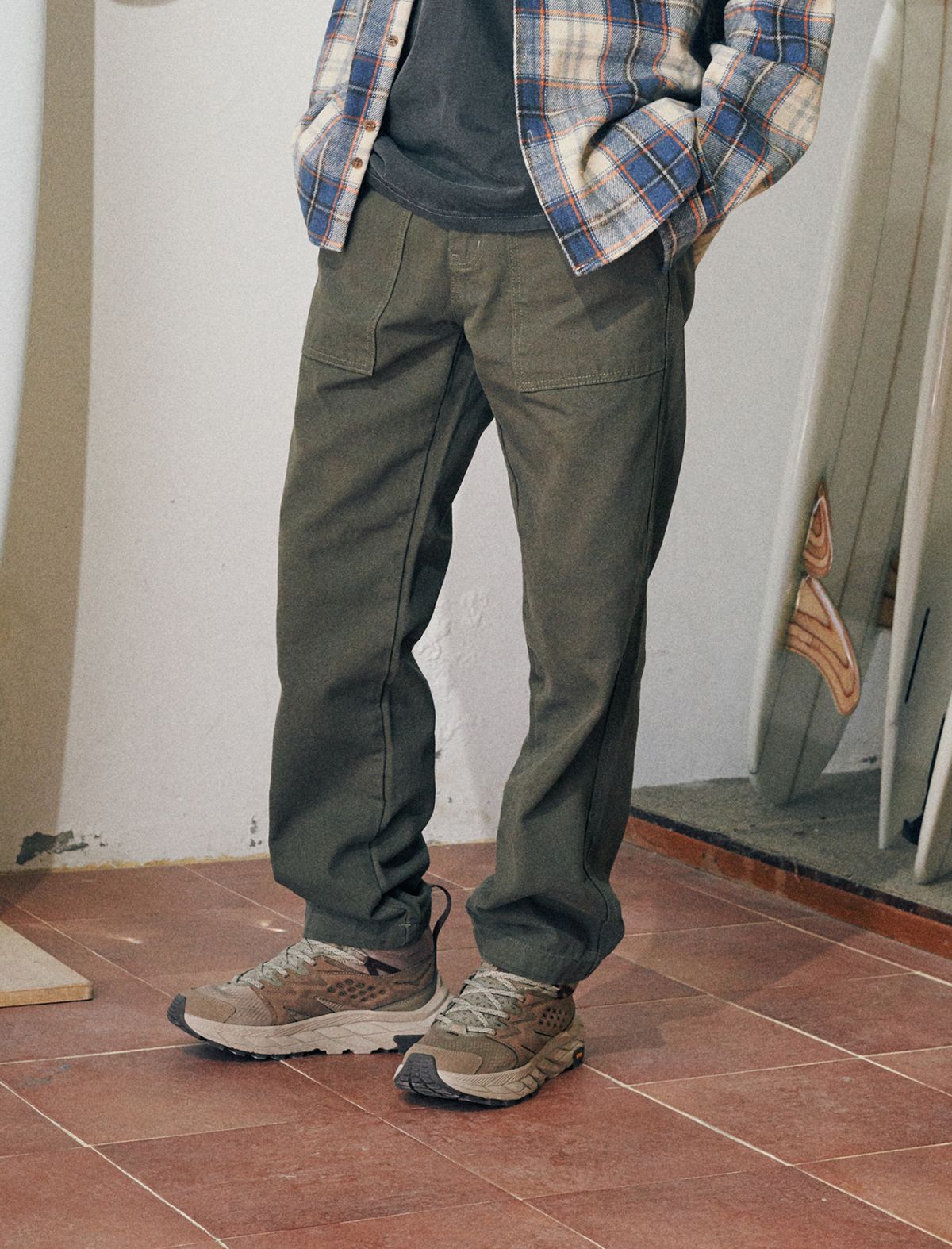 플랫웨이브 인 서울(FLATWAVE IN SEOUL) Pinn Washed Canvas Pants Khaki