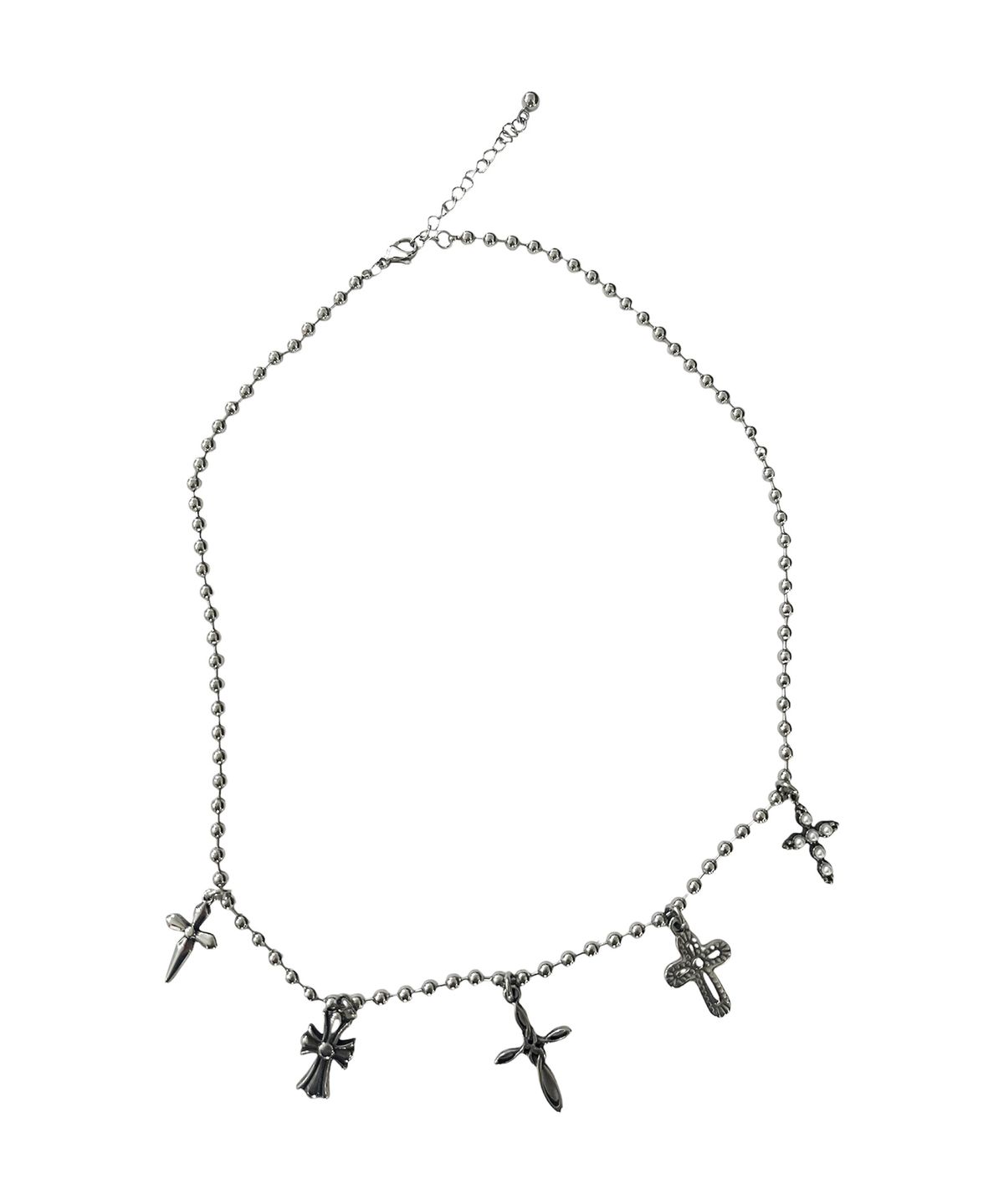 스케이터락(SK8ER ROCK) Multy Cross Ball Chain Surgical Steel Necklace ((steel))