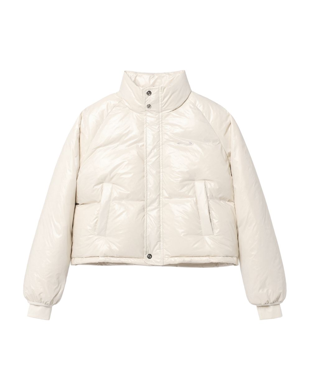 MUSINSA | OPENING PROJECT W Logo Short Down Jacket - Ivory