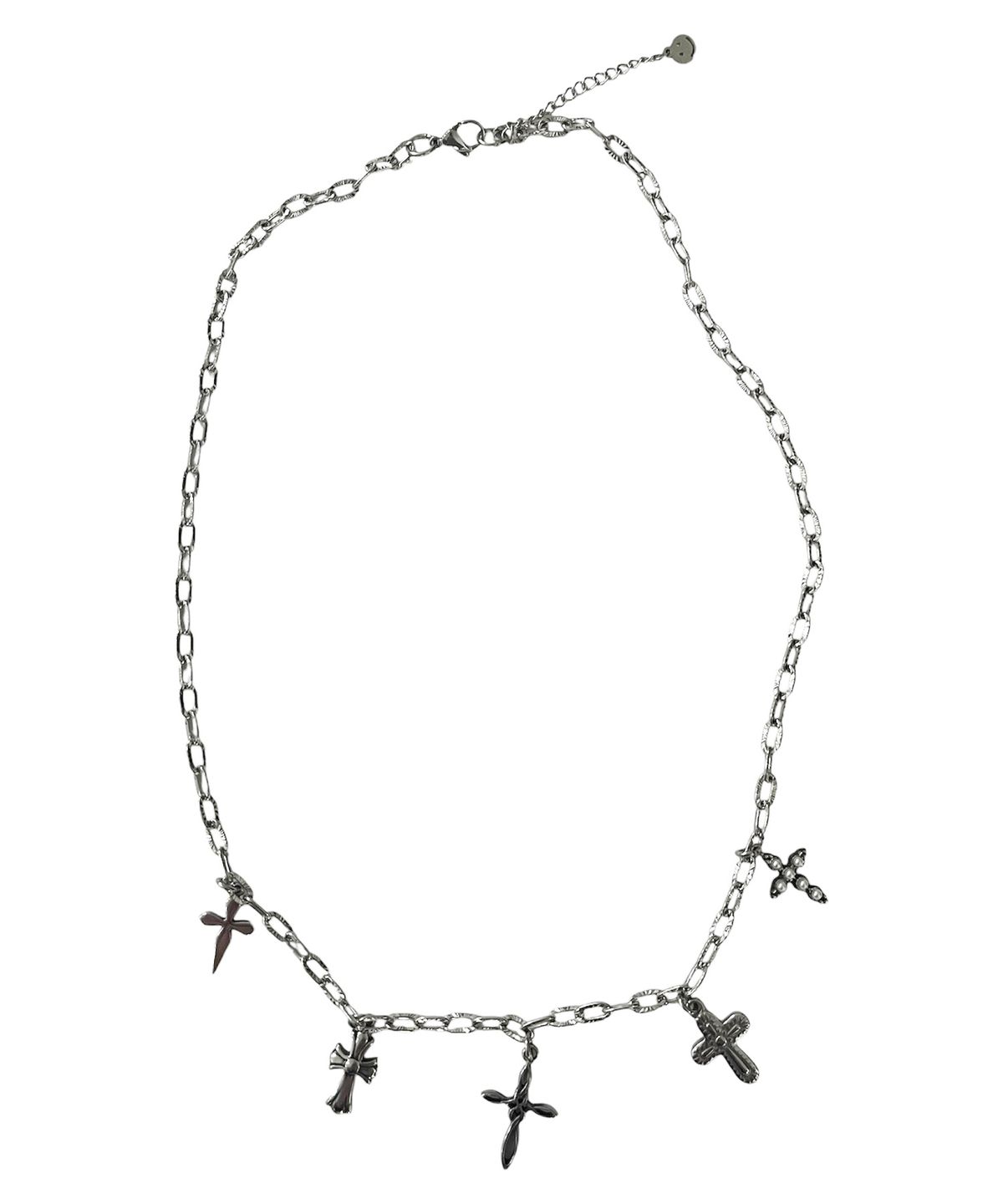 스케이터락(SK8ER ROCK) Multy Cross Ovallink Chain Surgical Steel Necklace ((Steel))
