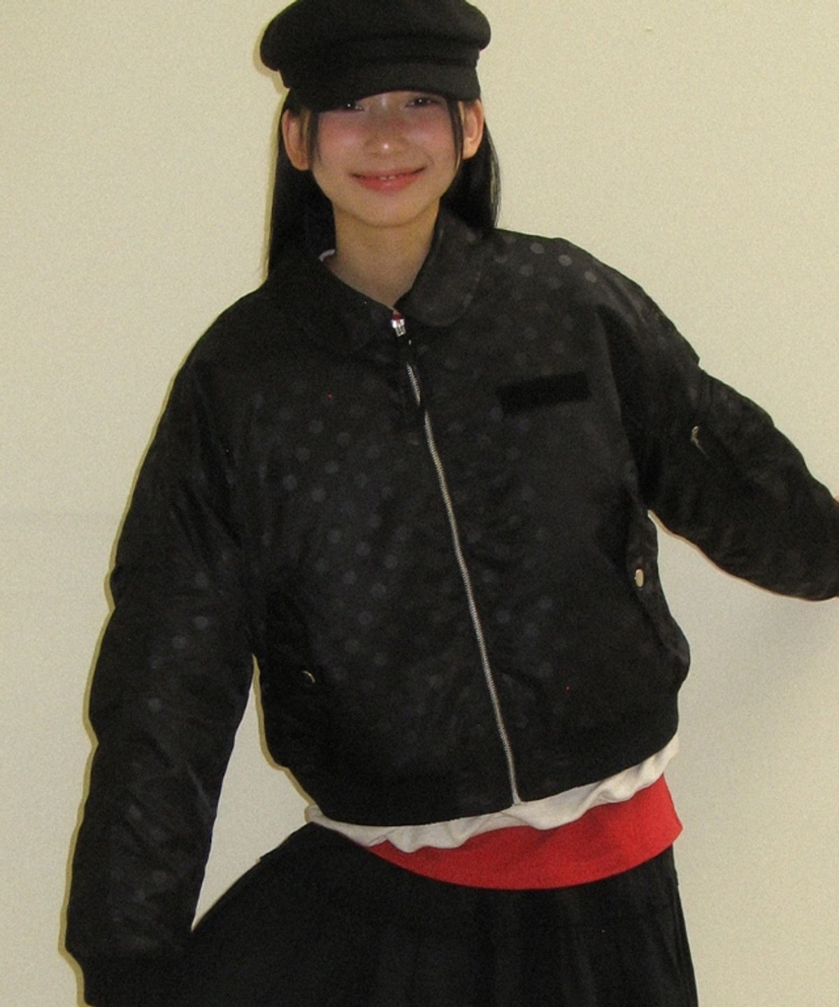 론론(RONRON) INNER POINTED BOMBER MA-1 JUMPER DOT BLACK