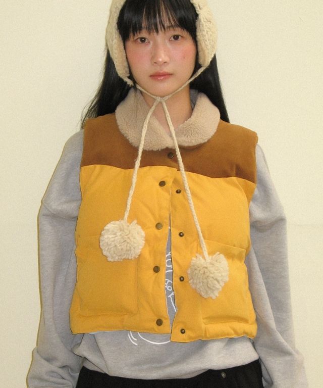 ★24-25FW新作★RONRON★SUEDE BLOCK PADDING VEST MUSINSA | RONRON SUEDE BLOCK PADDING VEST MUSTARD