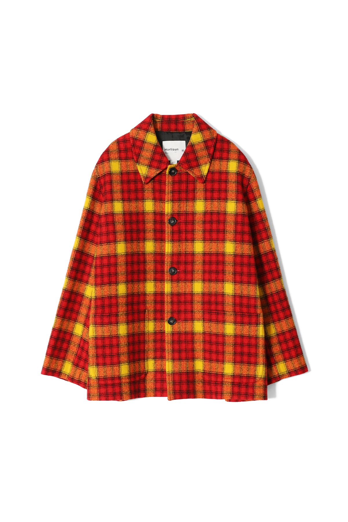홀리선(HORLISUN) Newyear Check Wool Half Coat Red