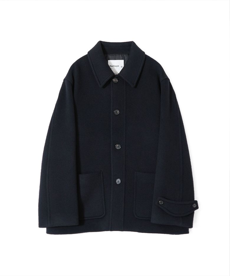 Newyear Wool Half Coat Dark Navy