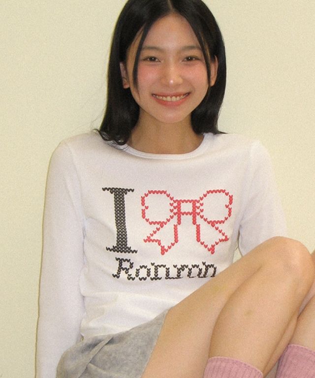 RONRON★韓国★人気★I RIBBON SLIM CROP LONG SLEEVE 3色 RONRON☆韓国☆人気☆I RIBBON SLIM CROP LONG SLEEVE 3色