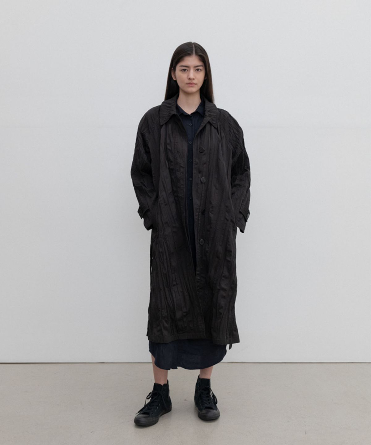 수수무(SUSUMU) 3ND HANJI TRENCH COAT - black