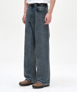 [CALIK DENIM]Mid Rise Wide Jeans DCPT027PSTNGRBlue